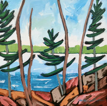 Load image into Gallery viewer, 1358, Original art, landscape painting, trees, pines, landscape art