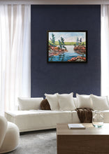 Load image into Gallery viewer, 1521, landscape, painting, rocky shores, trees, windswept pines, acrylic art, oil paintings, landscape paintings