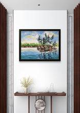 Load image into Gallery viewer, 1526, art, landscape art, original art, acrylic landscapes, landscape paintings, trees, shorelines, landscape art