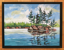 Load image into Gallery viewer, 1526, art, landscape art, original art, acrylic landscapes, landscape paintings, trees, shorelines, landscape art