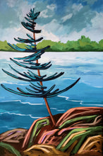 Load image into Gallery viewer, 1529, pine trees, original art, landscape paintings, windswept pines, original paintings, canadian art, home decor