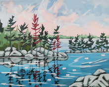 Load image into Gallery viewer, 1535, original art, landscapes, pine trees, landscape paintings, acrylic paintings, trees, canadian landscape