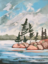 Load image into Gallery viewer, Treeline, art, original art, landscapes, landscape art, landscape painting, paintings, skies, Northern Ontario