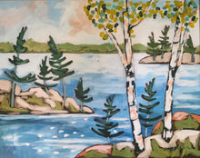 Load image into Gallery viewer, Birch Trees, art, original art, landscapes, landscape paintings, trees, pine trees, birch trees, Northern Ontario