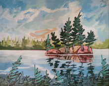 Load image into Gallery viewer, Static Sky, art, original art, landscapes, landscape art, landscape painting, trees, pine trees, Northern Ontario