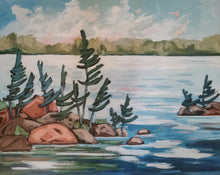 Load image into Gallery viewer, My Love of the North, art, original art, landscape art, trees, water, lakes, skies, landscapes, Northern Ontario