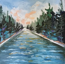 Load image into Gallery viewer, The River, art, original art, landscape art, paintings, original paintings, river, lakes, water, Northern Ontario