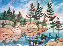 Load image into Gallery viewer, Northern Magic, art, original art, landscape, landscape art, rocky shores, trees, northern Ontario