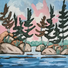 Load image into Gallery viewer, Northern Path, art, original art, landscapes, landscape art, northern Ontario, acrylic art, paintings