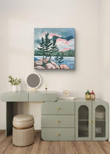 Load image into Gallery viewer, Northern Trio, art, original art, trees, windswept pines, rocky shores, northern Ontario, landscapes