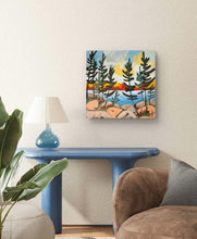 Load image into Gallery viewer, Through the Trees, art, landscapes, original art, original painting, windswept pines, Northern Ontario