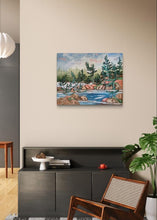Load image into Gallery viewer, Treeline, art, original art, landscape art, trees, islands, water, lakes, paintings, landscape paintings, Northern Ontario
