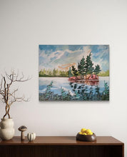 Load image into Gallery viewer, Static Sky, art, original art, landscapes, landscape art, landscape painting, trees, pine trees, Northern Ontario