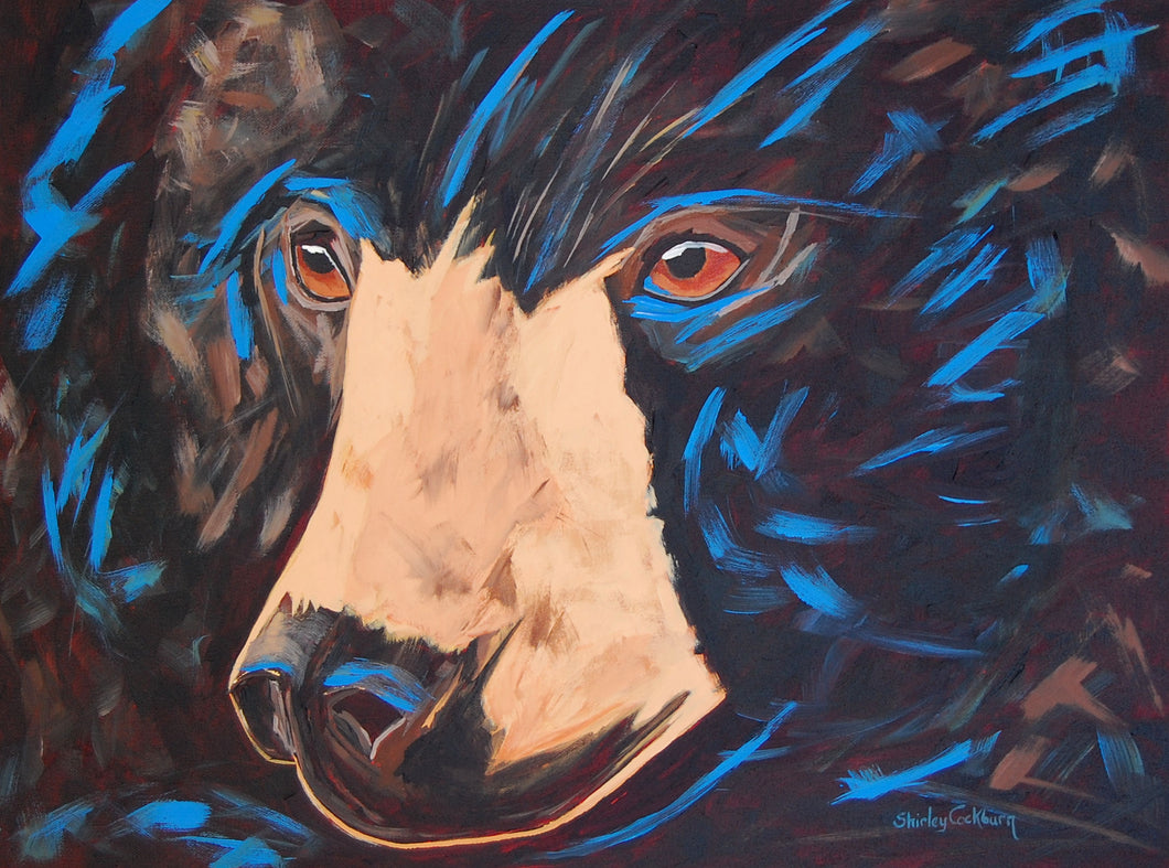 1061 Black Bear 7-20  Animal Painting