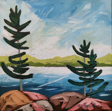 Load image into Gallery viewer, 1357, art, original art, paintings, artworks, landscape art, landscape paintings, tree art, home decor, pine trees
