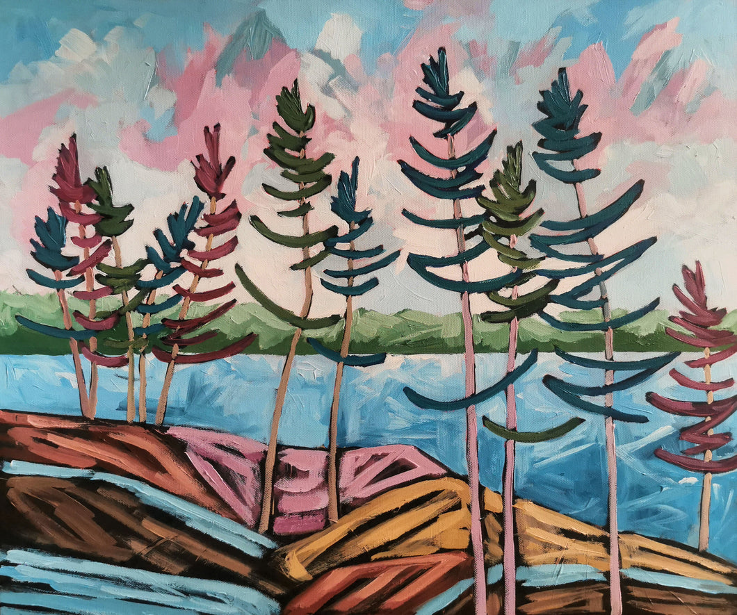 1448, Canadian Art, Original Painting, Landscape Art, Landscape Painting, Canadian Landscape, Canadian Artist, Trees, Windswept Pines