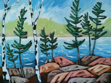 Load image into Gallery viewer, 1503, trees, painting, birch trees, Canadian art, original art, acrylic painting, landscape, landscape painting
