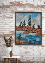 Load image into Gallery viewer, 1505, acrylic painting, landscape painting, original artworks, tree art, windswept pines, canadian art, nature art, home decor
