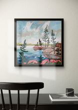 Load image into Gallery viewer, 1507, landscapes, original art, Canadian art, trees, rocky shores, lakes, windswept pines, acrylic, oil
