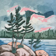 Load image into Gallery viewer, Northern Trio, art, original art, trees, windswept pines, rocky shores, northern Ontario, landscapes
