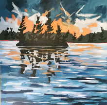 Load image into Gallery viewer, Dark Skies, art, original painting, original art, trees, night, northern Ontario, landscape art
