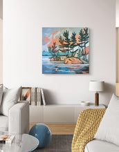 Load image into Gallery viewer, Pine Trees, art, trees, pine trees, original art, landscape art, landscape paintings, Northern Ontario
