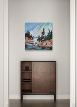 Load image into Gallery viewer, Northern View, art, original art, landscape, waterscapes, rocky shores, trees, pine trees, Northern Ontario
