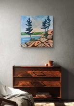 Load image into Gallery viewer, Northern Rocks, art, original art, landscapes, landscape art, landscape paintings, trees, Northern Ontario
