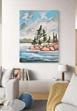 Load image into Gallery viewer, Treeline, art, original art, landscapes, landscape art, landscape painting, paintings, skies, Northern Ontario
