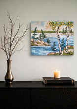 Load image into Gallery viewer, Birch Trees, art, original art, landscapes, landscape paintings, trees, pine trees, birch trees, Northern Ontario
