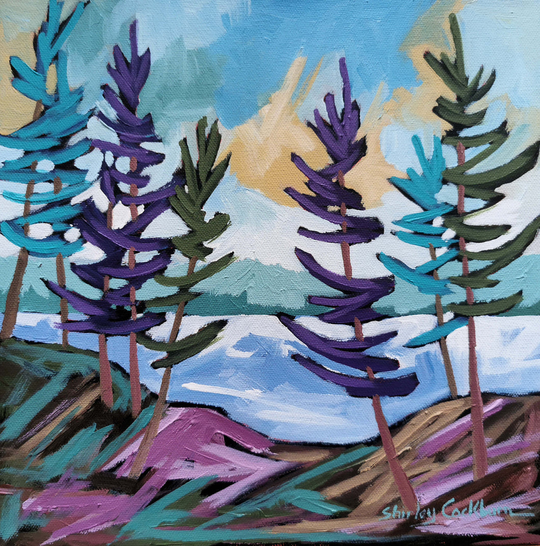 1383, Art, Landscape Painting, Landscape Art, Original Painting, Canadian Painting, Trees, Pine Trees